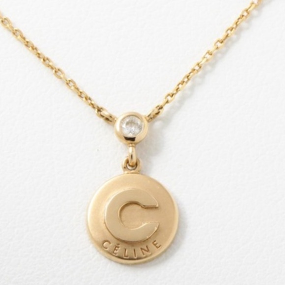 Authentic NIB Celine 18K Rose Gold Logo Necklace - Picture 1 of 10